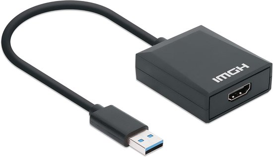 USB naar HDMI adapter - Video converter - Extra scherm aansluiten - Full HD 1080p - 60Hz - Zwart