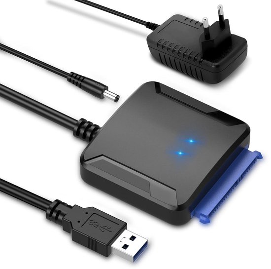 USB naar SATA Adapter - Externe Harde Schijf Kabel - Opslag Uitbreiden - UASP Acceleratie - 20TB Capaciteit - Zwart