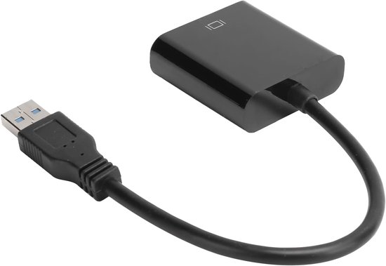 USB naar VGA Adapter - Externe Display Extender - Werkruimte Uitbreiden - Plug en Play - 5 Gbps Snelheid - Zwart