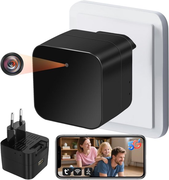 UYIKOO Hidden Camera, 5G Mini Spy Camera, Wireless, USB Charger, Micro Camera, Spy Camera, 1080P HD, Motion Detection, Video Camera, Control Tuyasmart App for Home and Office