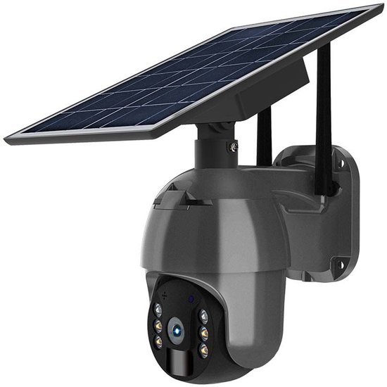 V-TAC VT-11024-4G Slimme Camera Op Zonne-energie - IP65 Waterdicht - Zwart - 4G - PTZ van Merkloos