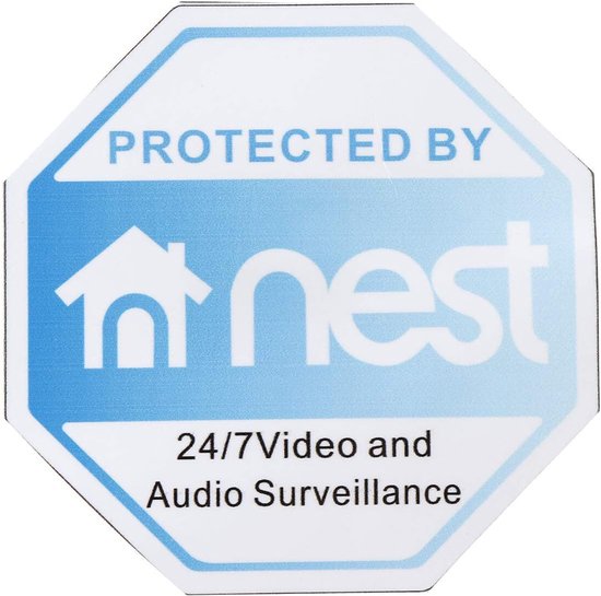 Veiligheid Deurbel Sticker - Waarschuwingsbord Camera - Huis Beveiligen - Zelfklevend PVC - 10x10cm - Blauw Wit van Merkloos