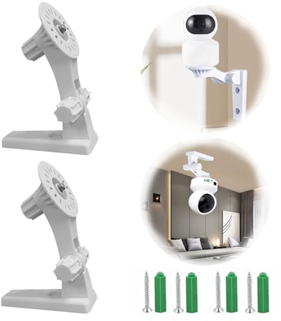 Veiligheidscamerahouder, verstelbare wandhouder, 135 graden rotatie, compatibel met TP-Link Tapo C210/C200/Tc70 en Kasa Indoor Pan EC70/KC410S bewakingscamera (wit) van Merkloos