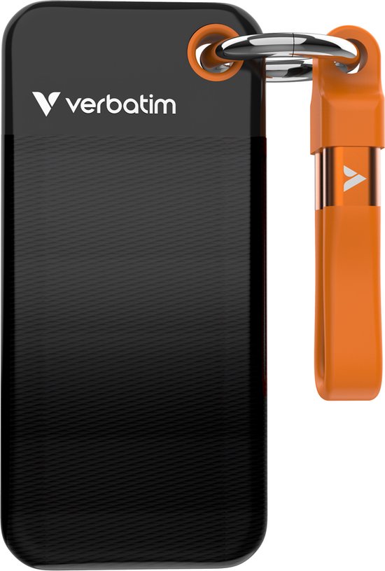 Verbatim Ssd 1Tb Externe Schijf Voor Laptop Computer Sleutelhanger Usb-C Kabel van Verbatim
