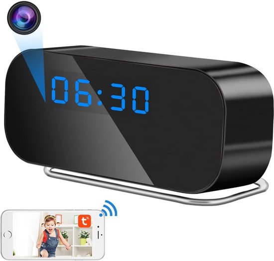 Verborgen Camera in Wekker (WiFi Dual-Band 2.4G/5G) - Nachtzicht & Bewegingsdetectie - 1080P HD van Merkloos