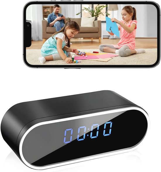 Verborgen Camera Klok - HD 1080P WiFi Minicamera met Nachtzicht en Bewegingsdetectie