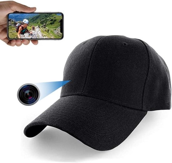 Verborgen Camera Pet - Spycamera Pet Opname Pet - Buitenactiviteiten Vastleggen - Onopvallende WiFi Camera - 55-60cm Omtrek - Zwart Goud