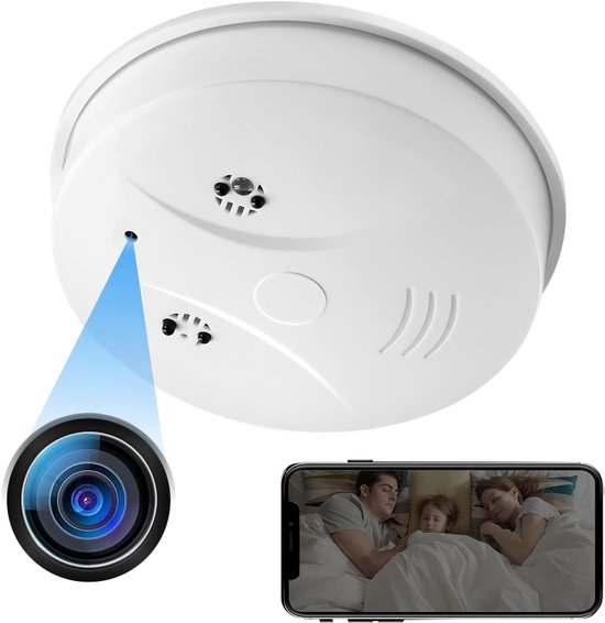 Verborgen camera - Rookmelder camera - Thuis bewaken - Dual-band wifi - 1080p HD - Zwart