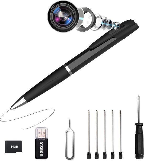 Verborgen Camera - Spy Cam - Compacte Mini Camera - Beveiliginscamera - Veiligheidscamera van Merkloos