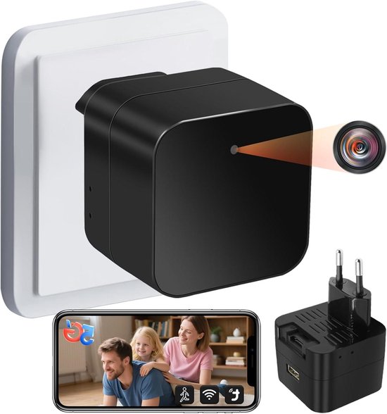 Verborgen Camera - Spycam Mini - Woning Beveiligen - Met USB Lader - 6x6x3 cm - Wit