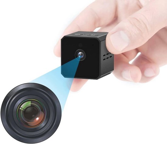 Verborgen mini-camera met nachtzicht en bewegingsdetectie - Draagbare HD beveiligingscamera voor thuis en buiten