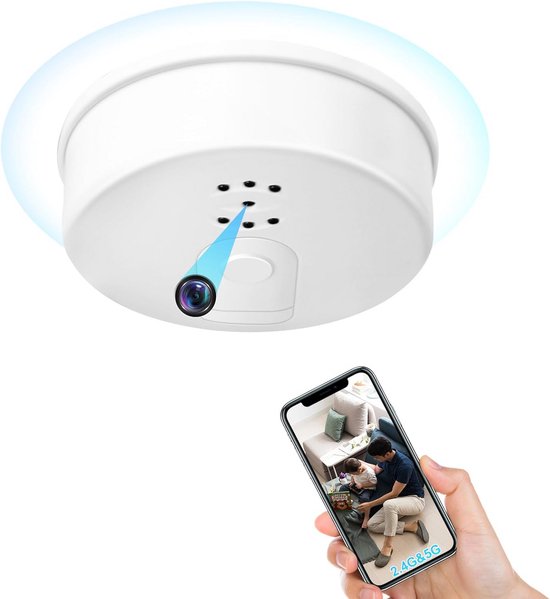 Verborgen Rookmelder Camera WiFi HD 1080p met Nachtzicht en Bewegingsdetectie voor Binnen van Merkloos