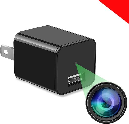 Verborgen Spy Camera in USB Oplader - Full HD 1080p Mini Bewakingscamera voor Thuis en Kantoor van Merkloos