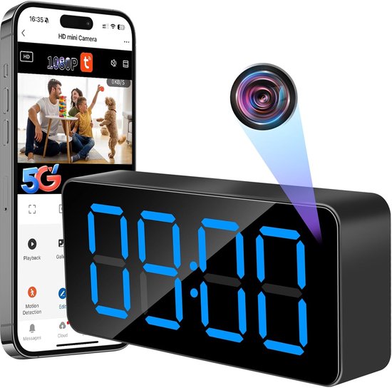 Verborgen WiFi Camera - HD 1080P Mini Spion Camera met Nachtzicht en Bewegingsdetectie van Merkloos