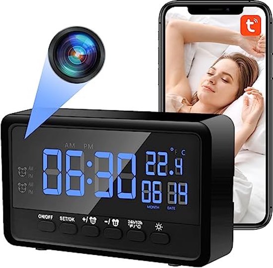 Verborgen Wifi-camera met HD 1080P, Nachtzicht, Bewegingsdetectie en 24/7 Bewaking van Merkloos