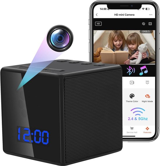 Verborgen Wifi Camera met Nachtzicht en Bewegingsdetectie - Mini Spionagecamera HD 1080p van Merkloos