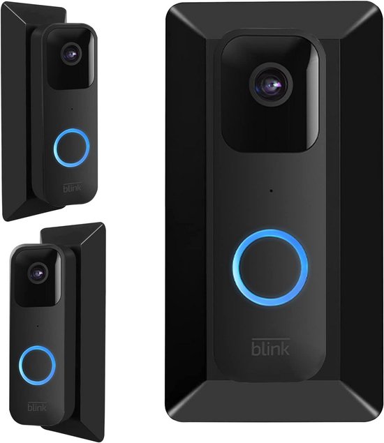 Verstelbare Houder voor Videodeurbel - Wandplaat en Schuine Wighouder in Zwart van Merkloos