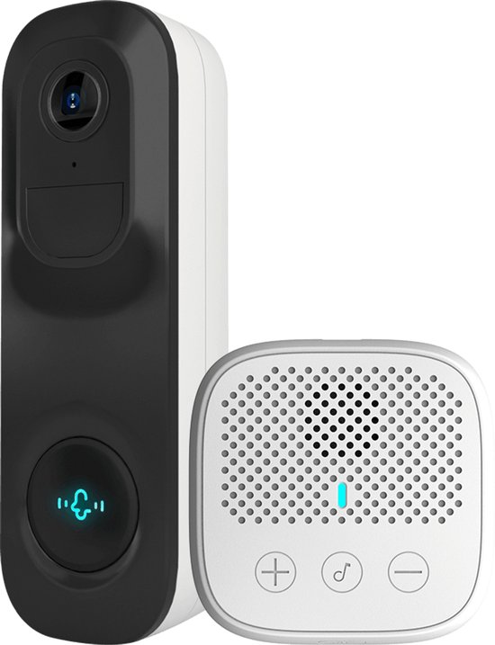VicoHome VH-DB1 draadloze 3MP FULL HD smart WiFi deurbel voor buiten met accu, IR nachtzicht, PIR, microSD en 2-weg audio van Merkloos