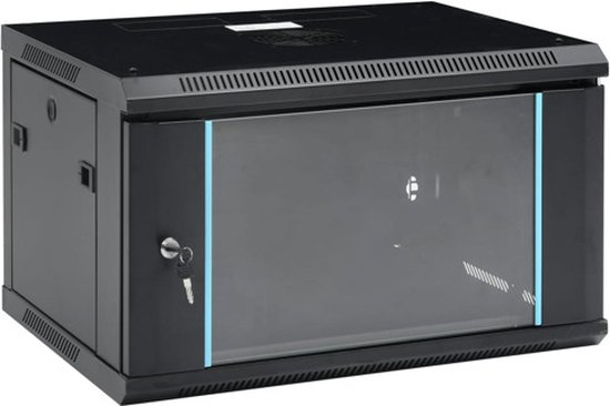 vidaXL Netwerkkast voor aan de muur 6U 19" IP20 600x450x375 mm van vidaXL