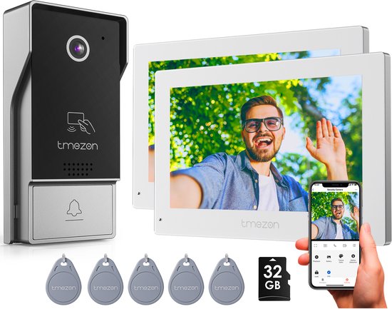 Video Deurbel 7 Inch - 1080P Bedraad - Touchscreen Monitor - Wifi Verbinding - Voor Thuis En Kantoor