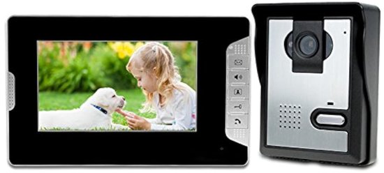 Video Deurbel 7 Inch Bedraad - Nachtzicht - 7 Inch Scherm - Kunststof - Voor Binnengebruik - Intercom
