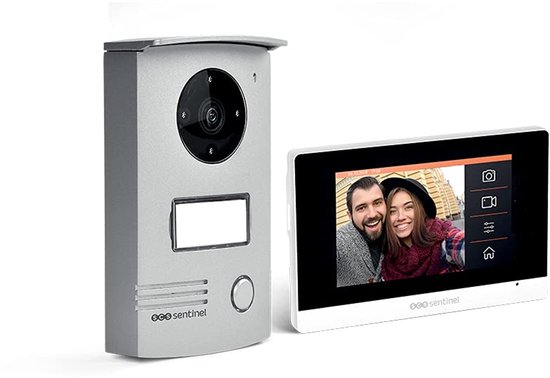 Video Deurbel Intercom - 4,3 Inch Touchscreen - Bekabeld 2-aderig - Wit - Voor Binnen En Buiten - Met Kleurendisplay