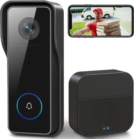 Video Deurbel Met Camera - Deurbel - Video Deurbel - Video Deurbel Met Camera En Wifi - Video Deurbel Met Camera Draadloos - Video Deurbel Draadloos - Deurbel Met Camera Draadloos Wifi - Nachtzicht - Waterdicht - PIR-Bewegingsdetectie - 1080P HD
