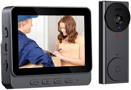 Video Deurbel - Video Deurbel met Camera - Nachtzicht - Draadloos - Live videogesprek - Bluetooth-Verbinding - 4,3-inch Scherm