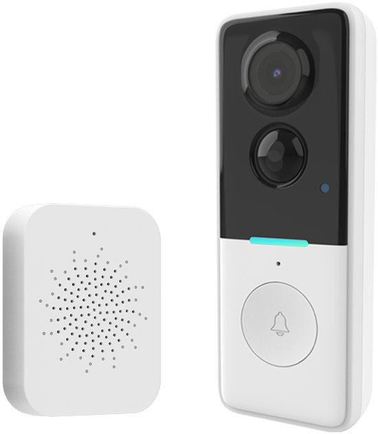 Video deurbel | WiFi 1080P Full HD | 140° kijkhoek | Nachtzicht 5m | PIR bewegingssensor | Tuya Smart Life | Zwart