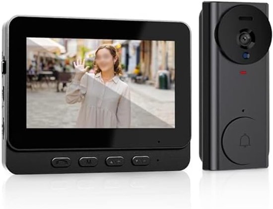 Video Deurbel - Woon Camera - Veilig Huis - 1080p HD Camera - 43 inch Monitor - Zwart