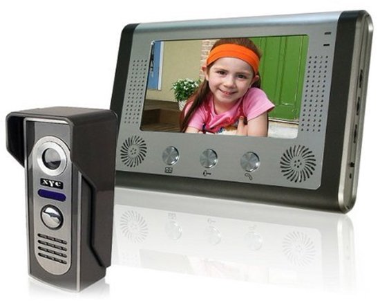 Video Deurbelset 7 Inch Kleuren TFT LCD - Nachtzicht - Aluminiumlegering - Bekabeld - Voor Binnen - Intercom Systeem