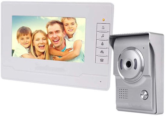 Video Deurbelset 7 Inch Kleurenscherm - Waterdicht Met IR Nachtzicht - Elektrisch Slot Compatibel - Voor Thuis Beveiliging
