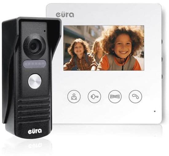 Video deurintercom met 4,3-inch kleurenmonitor en twee ingangen