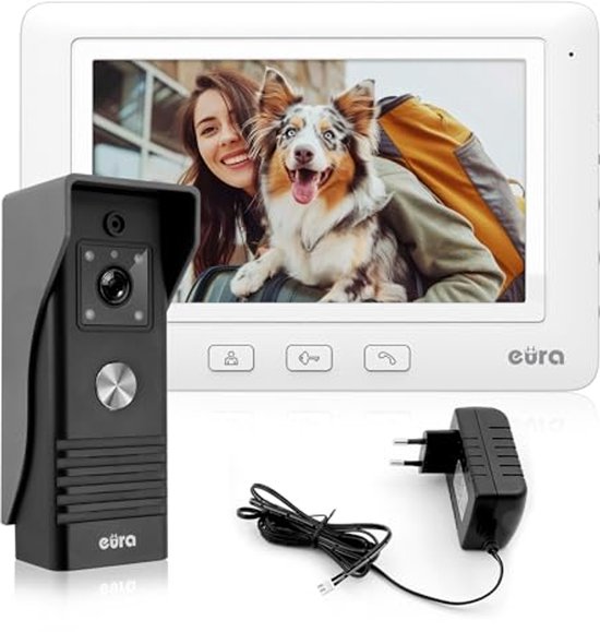 Video-deurintercom met 7-inch kleurenmonitor en 4-draads systeem