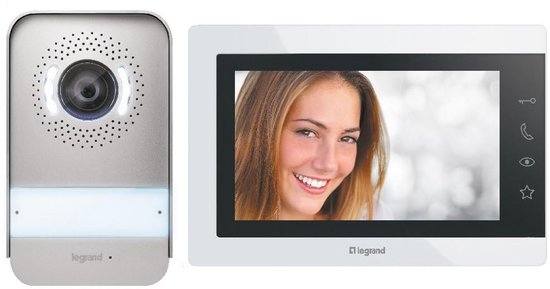 Video-deurintercomset met 7 inch kleurenmonitor en groothoekcamera voor 1/2-gezinswoning van Merkloos