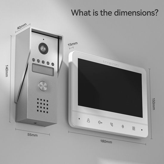 Video Deurtelefoon 4-Draads - 7 Inch Kleurendisplay - 120° Grootbeeldcamera - Intercom Met Deurbel - Deurbelset