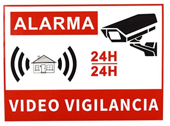 Video Surveillance Sticker Teken voor Thuis - Business Camera Alarmsysteem Stickers (10 Stuks)