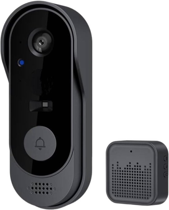 Videodeurbel - Draadloze Camera - Huisbeveiliging - Bewegingsdetectie - 7 x 5 x 16 cm - Zwart