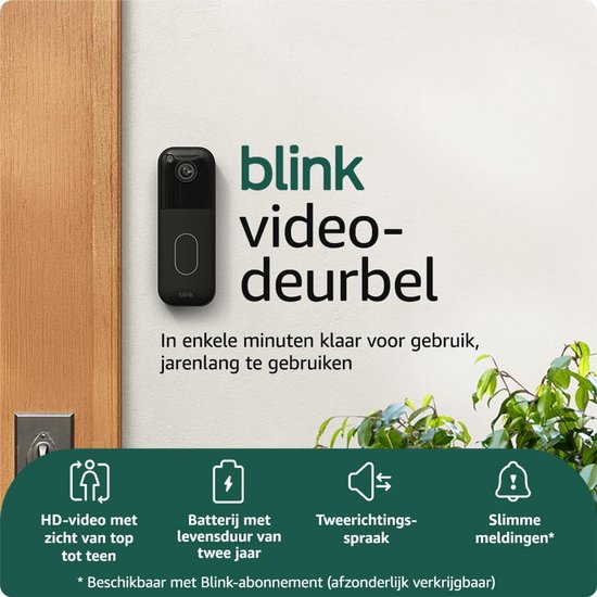 Videodeurbelsysteem met HD-video en lange batterijduur | Eenvoudige installatie en werkt met Alexa | Inclusief sync-module