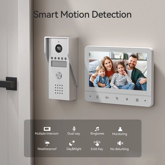 Videodeurtelefoon 4,3 Inch Kleurenscherm - 4-Draads Bedraad - 120 Graden Groothoekcamera - Handsfree Intercom - Binnenmonitor Met Ontgrendelknop