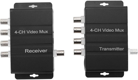 Videomultiplexer - 4-kanaals splitter - Bewaking uitbreiden - Over 1 coaxkabel - 24x16x5 cm - Zilver