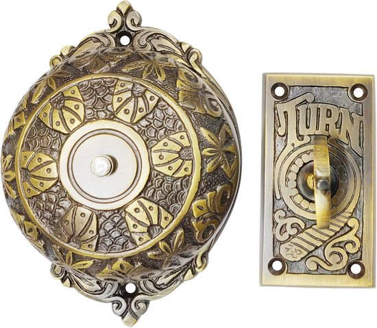 Vintage Deurbel met Toets voor een Klassieke Huisentree