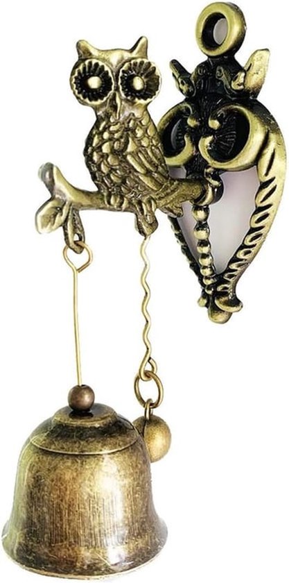 Vintage Home Decoratieve Bel - Dinerbel - Winkelsbel - Delicate Kantoor Deurbel - Sterke Zelfklevende Magnetische Antieke Deurbel - Uil
