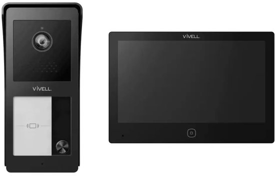 Vivell - Video Deurbel | 2 draads van deurbel naar 7 inch scherm | Proximity tags | Wi-Fi | TUYA App - Zwart van Merkloos