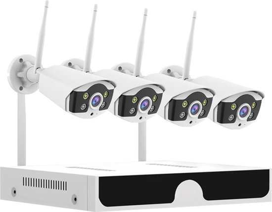 Vostara - Beveiligingscamera - Beveiligingscamera Binnen - Beveiligingscamera Buiten - Buiten Camera Met Nachtzicht - Beveiligingscamera Buiten Wifi - Set Van 4 van Merkloos