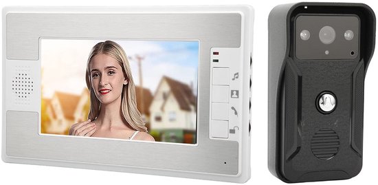 Vt products - Video Deurbel - 7 Inch Deurtelefoon - Nachtzicht voor Thuis - Aluminium - Intercomsysteem - Veiligheid - Geschikt voor Appartement