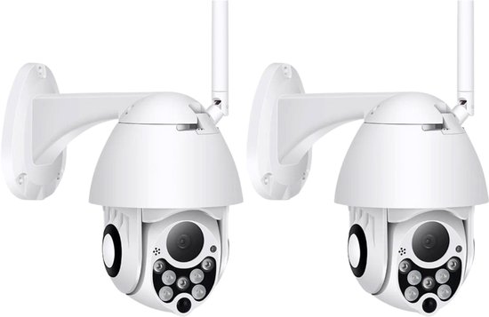 Vyzio - 2x Beveiligingscamera Buiten - Buiten Camera met Nachtzicht - Buitencamera Wifi met App - Buiten Camera - Buitencamera Draadloos Wifi en App - 2 Camera's - DIGICAM van Merkloos