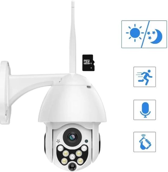 Vyzio - Beveiligingscamera Buiten - Buiten Camera met Nachtzicht - Buitencamera Wifi met App - Buiten Camera - Buitencamera Draadloos Wifi en App - Inclusief SD Kaart - DIGICAM van Merkloos