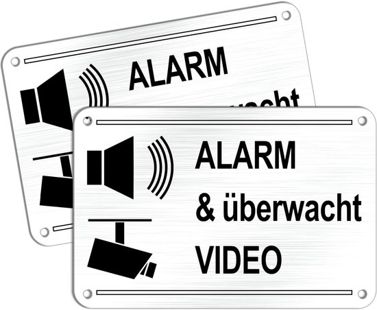 Waarschuwingsbord Alarm Beveiligd en Videobewaking | Weerbestendig Aluminium