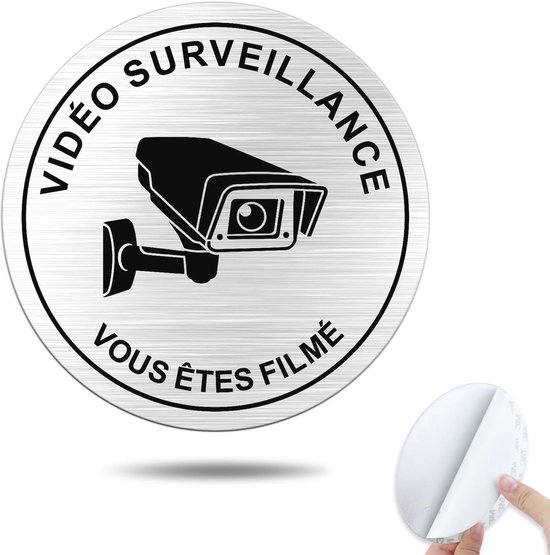 Waarschuwingsbord Video Toezicht - 10 cm Circulair Metalen Privé-Eigendom van Merkloos